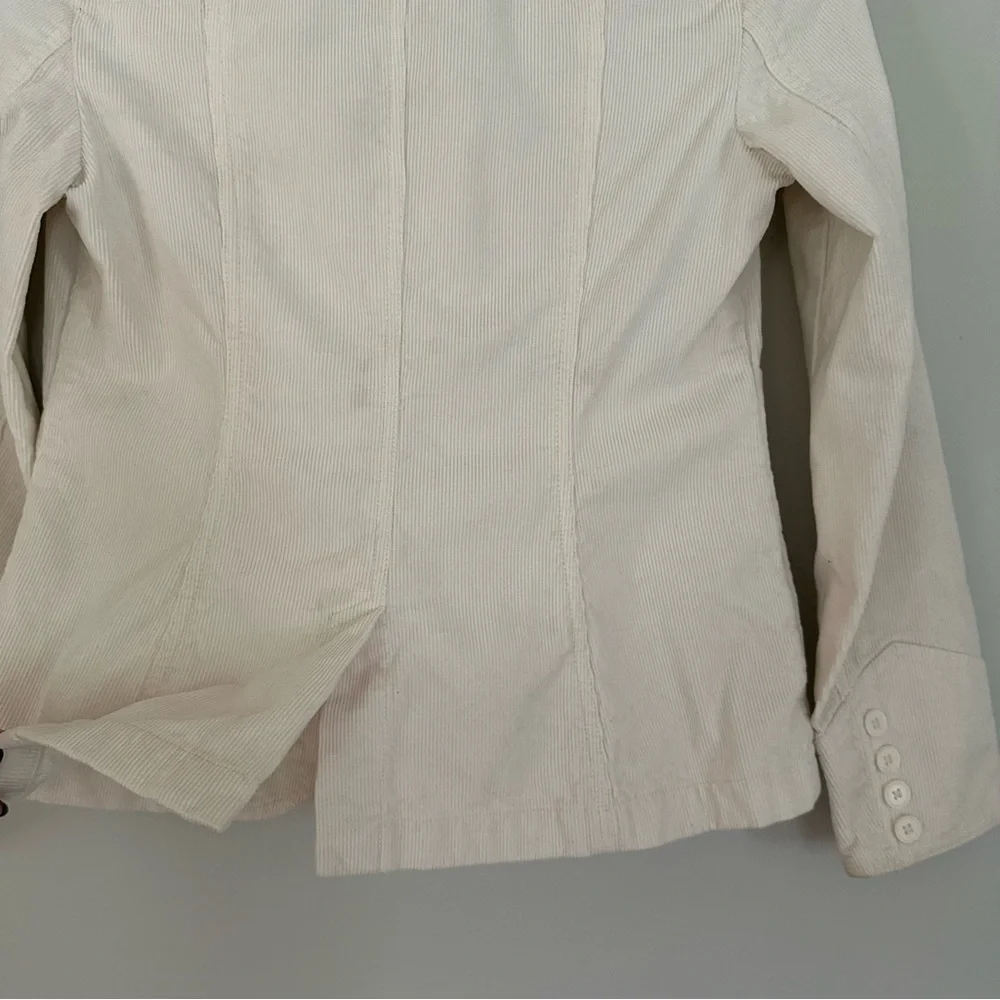 Anne Taylor Loft Corduroy  Blazer Business Casual Minimalist Cream Petite 4